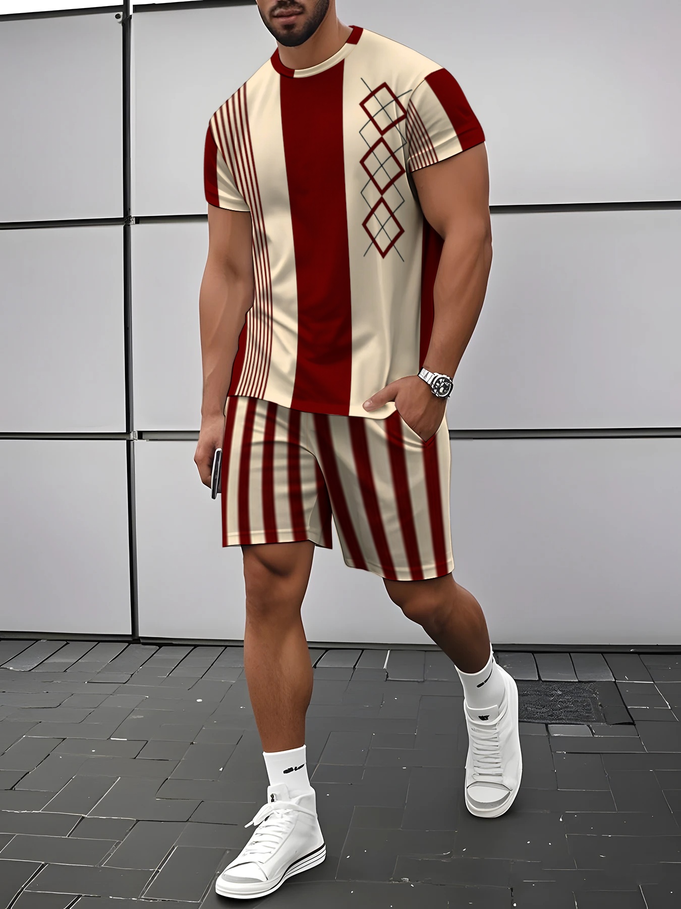 Street Fashion For 2026 - Letni zestaw męski 2026: koszulka z