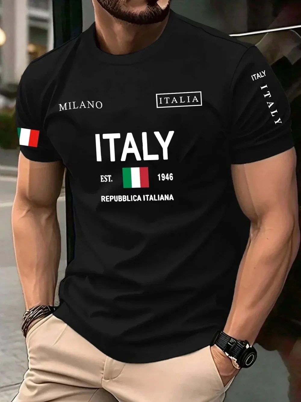 Street Fashion Of Milan - Europejski Amerykański Trend Mody Mediolan Nadruk