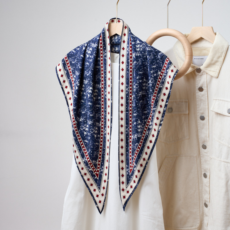 Bandana Multi Way - Dżinsowy Niebieski Trójkątny Szal Nowy Nadruk
