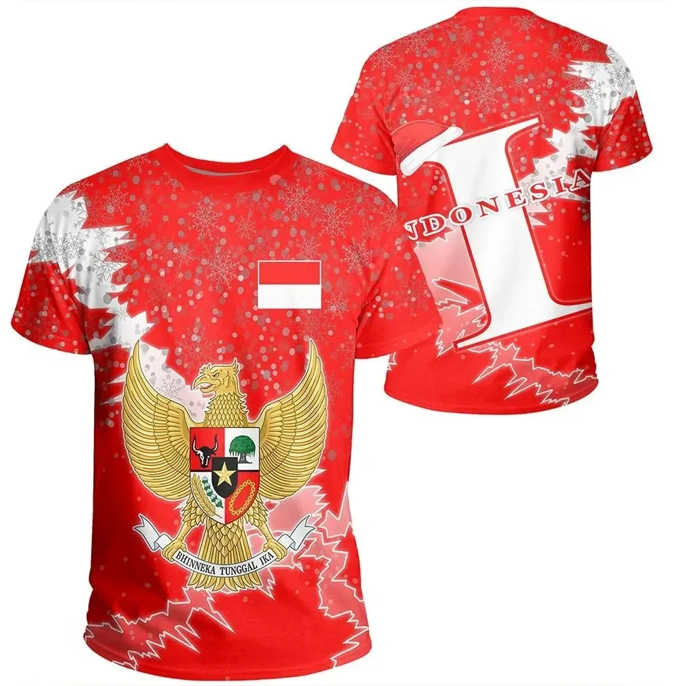 Street Fashion For Boy - Flaga indonezyjska 3D heraldyczny T-shirt z