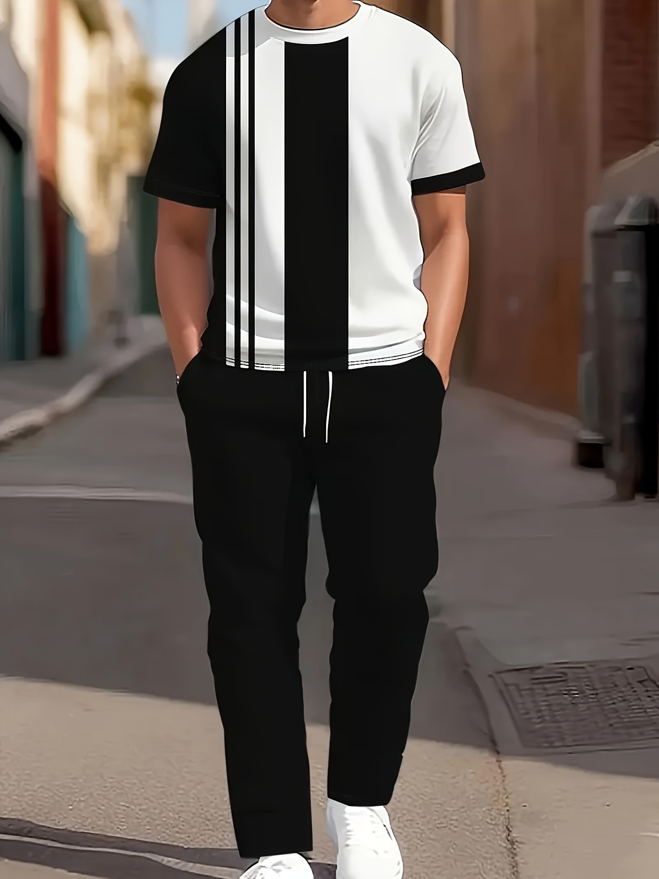 Street Fashion For 2026 - Letni zestaw męski 2026: koszulka z