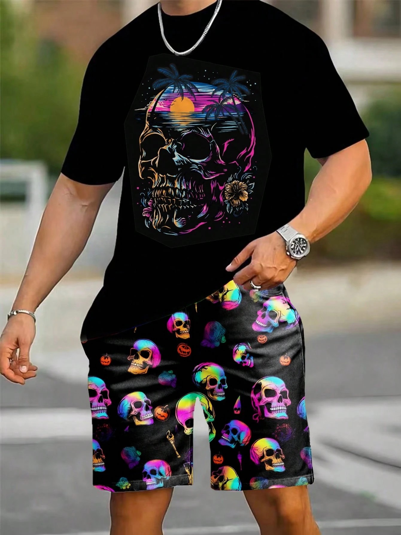 Street Fashion For 2026 - Letni zestaw męski 2026: koszulka z